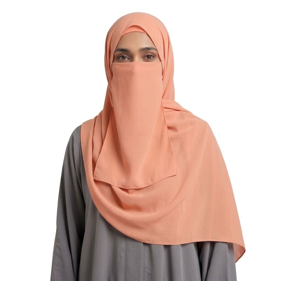 three piece hijab set - appricot