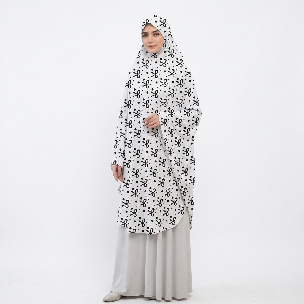 Printed Namaz Makhna - black bow print