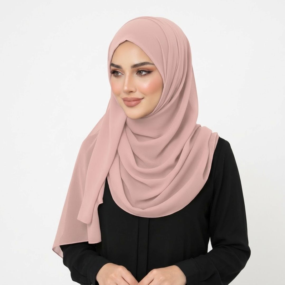 Blush Pink Chiffon Hijab