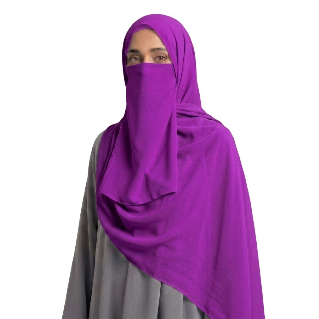 three piece hijab set - light purple