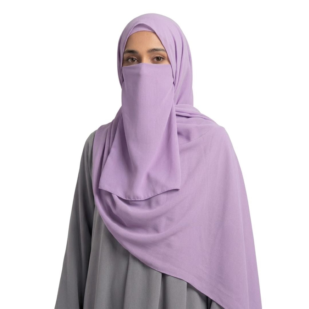 three piece hijab set- Lilac