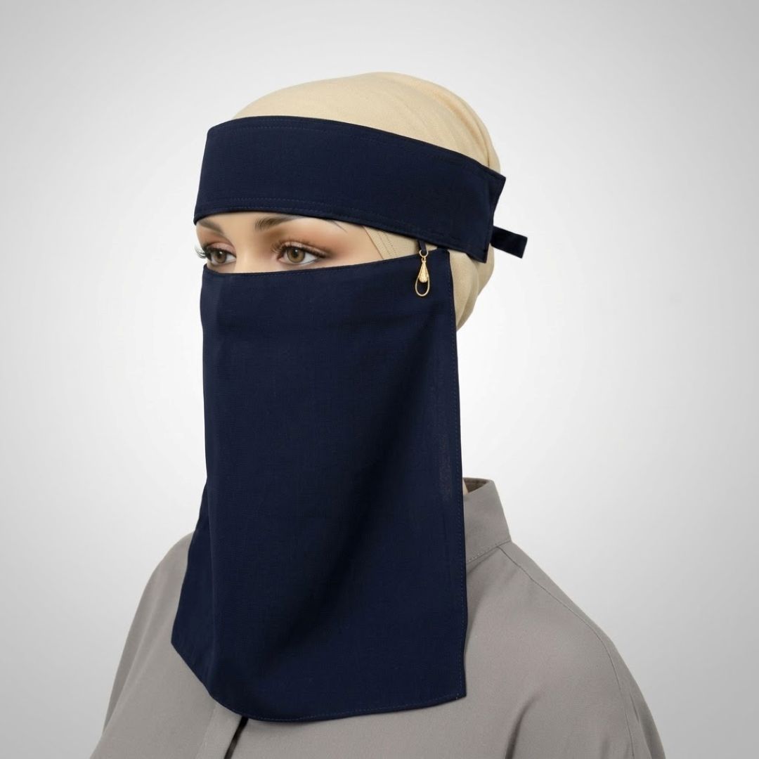 Saudi Naqab – Navy Blue face veil