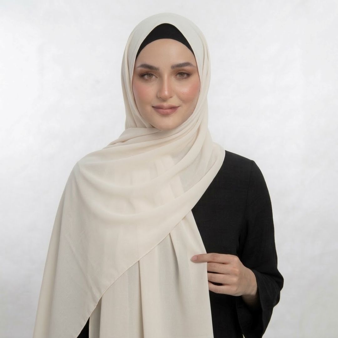 Off White Chiffon Hijab