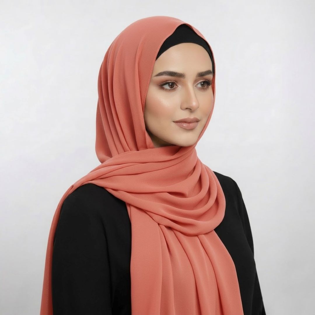 Peach Chiffon Hijab
