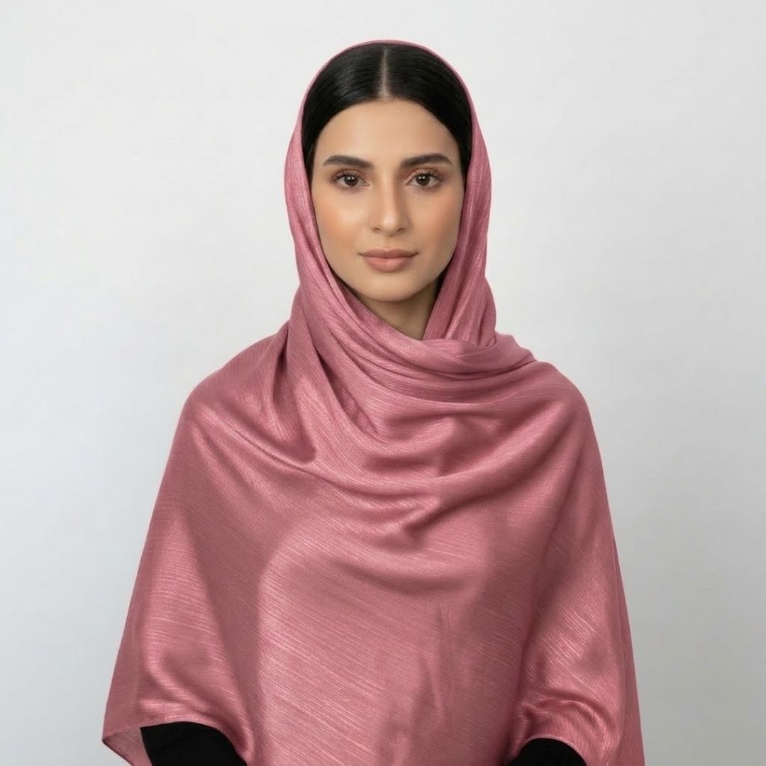 Crinkle Silk Hijab – Baby Pink