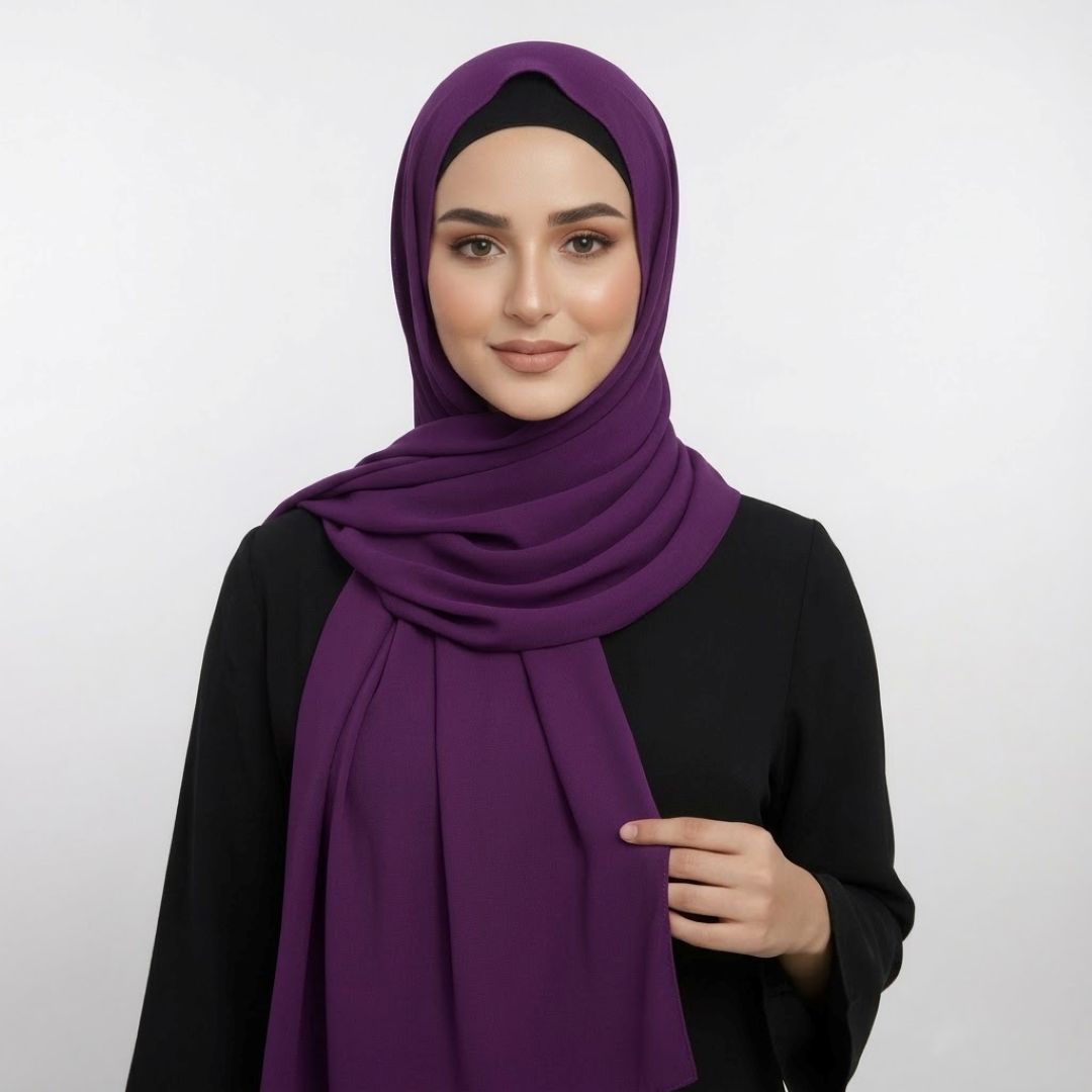Purple Chiffon Hijab