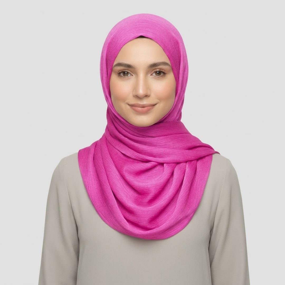 Crinkle Silk Hijab – Tea Pink