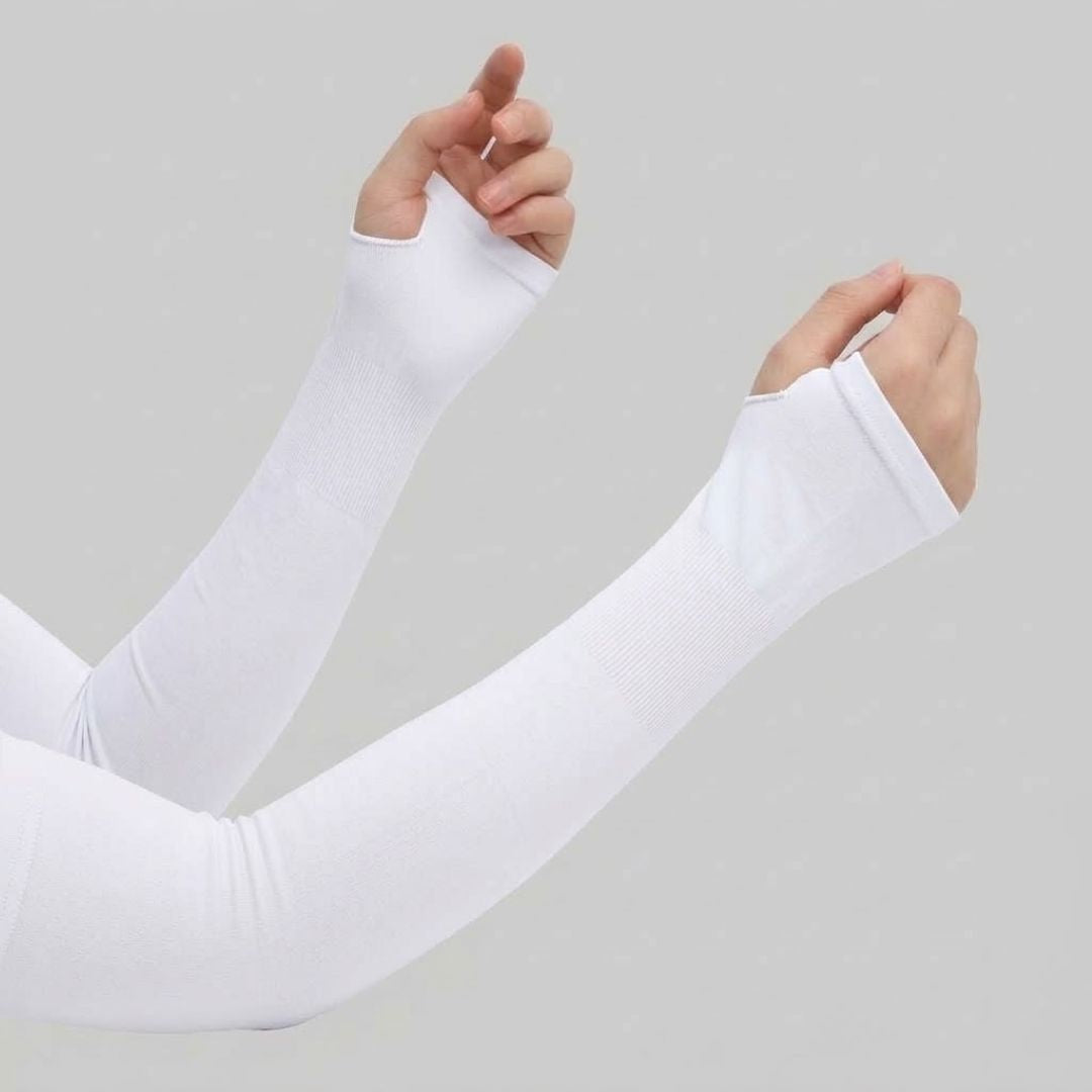 Arm Sleeves - White Full Length