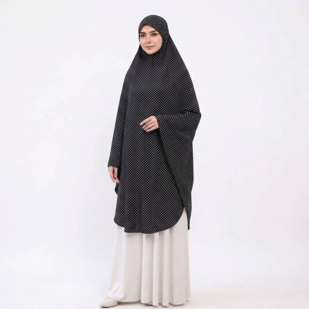 Printed Namaz Makhna - Black Gold Dot