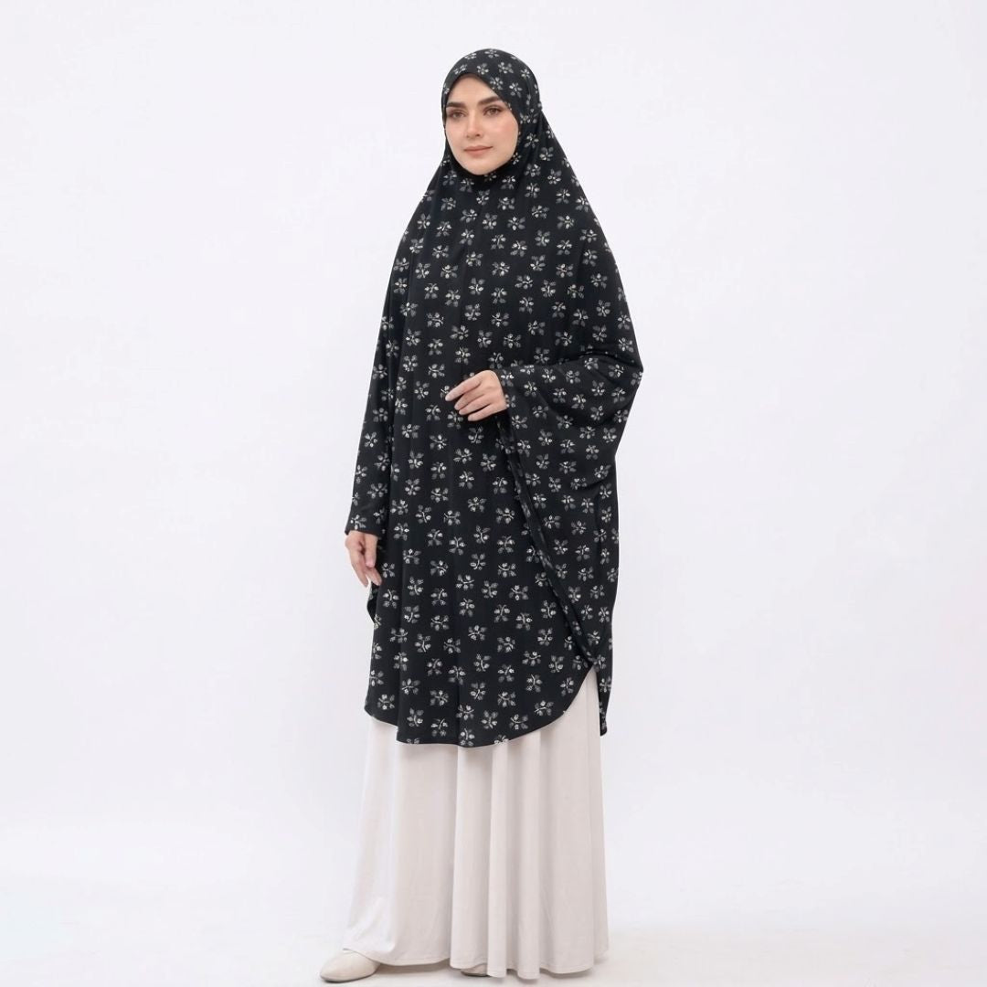 Printed Namaz Makhna - Black Polka Dot