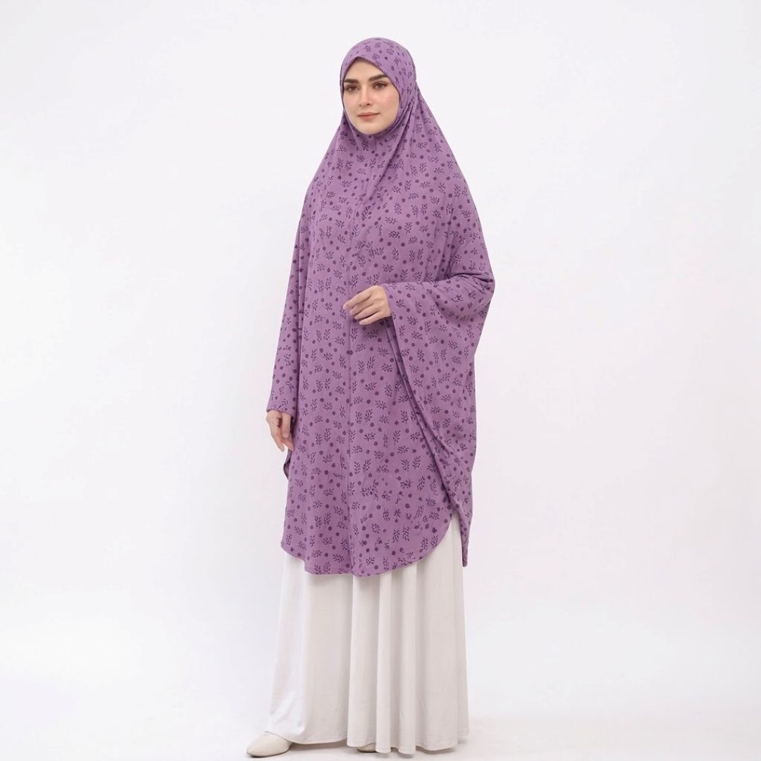 Printed Namaz Makhna - Mauve Floral