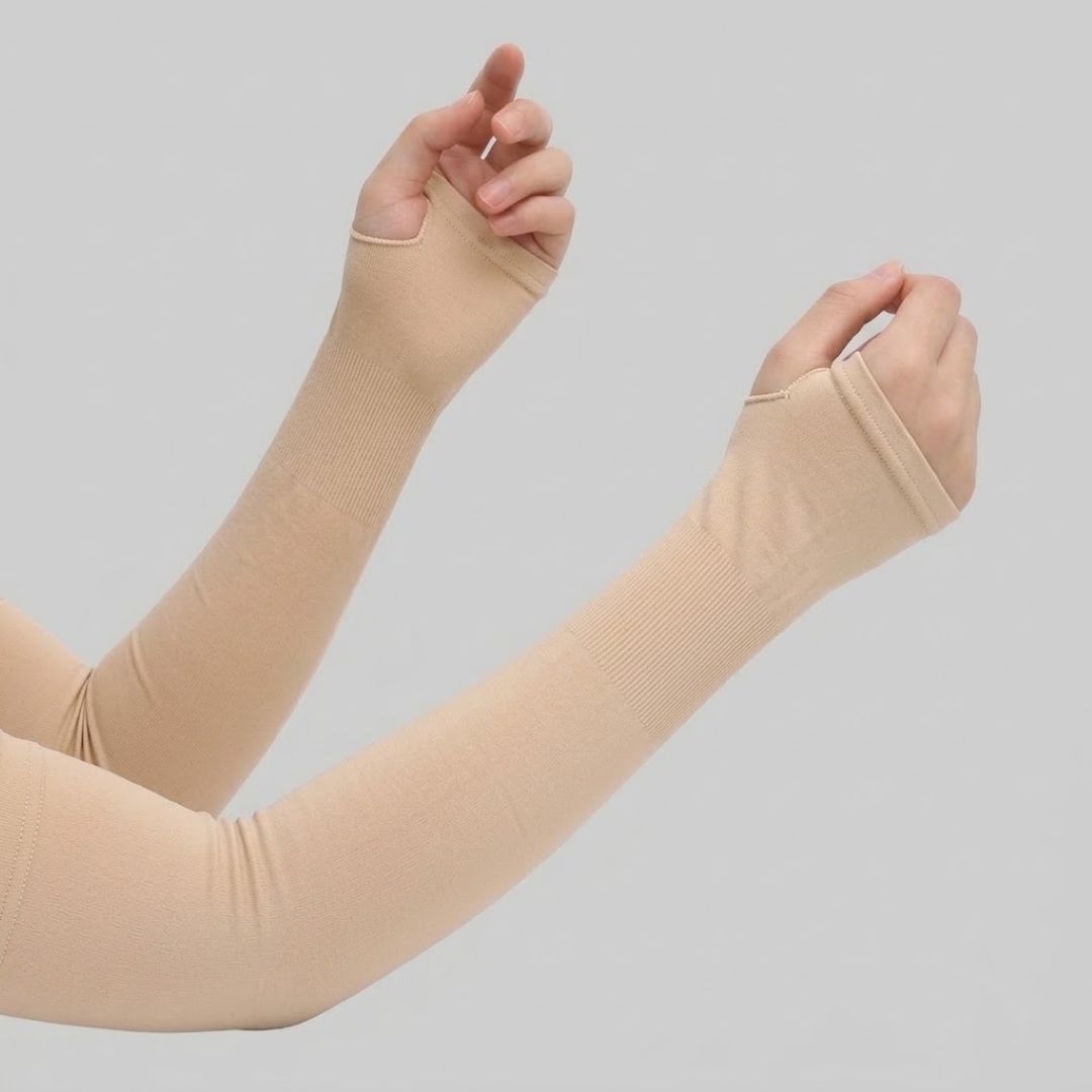 Arm Sleeves - Beige Full Length