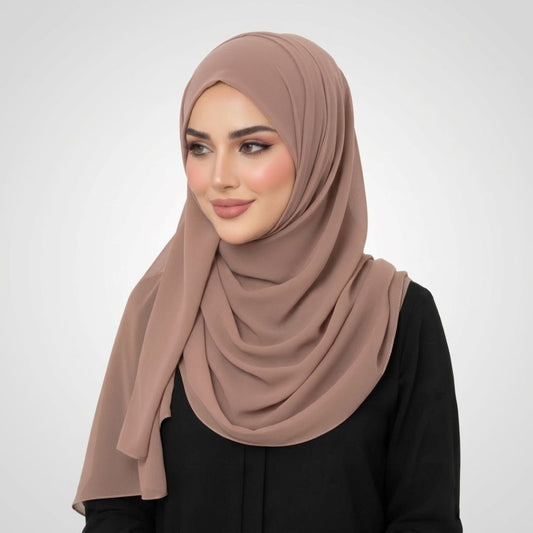 Beige Chiffon Hijab