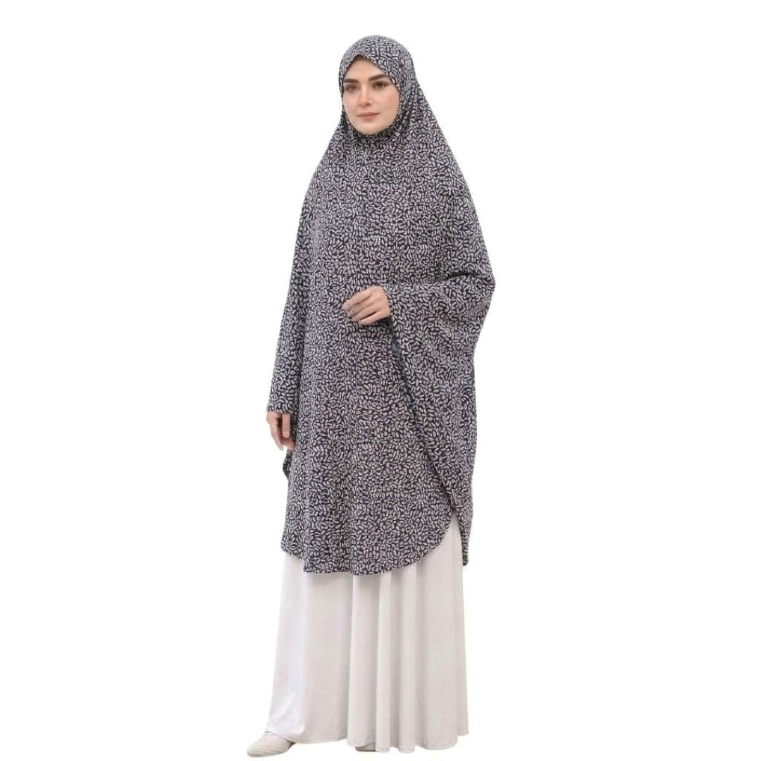 Printed Namaz Makhna - Black with monochrome