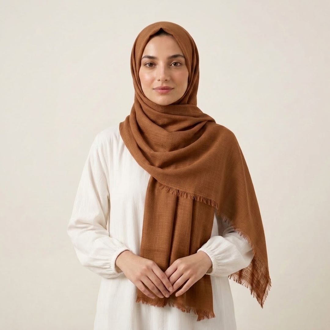 Turkish Lawn Hijab - Caramel Brown