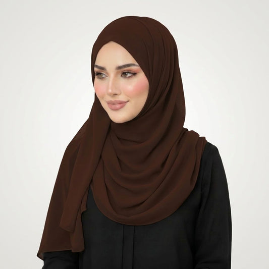 Chocolate Brown Chiffon Hijab