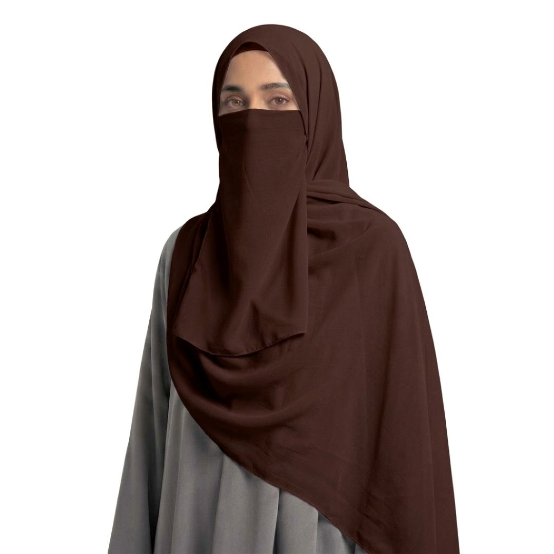 three piece hijab set- Choco brown