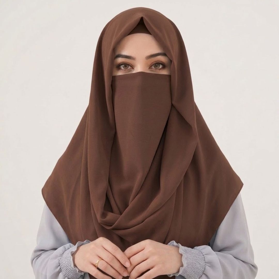 Premium Misri Hijab - Dark Brown