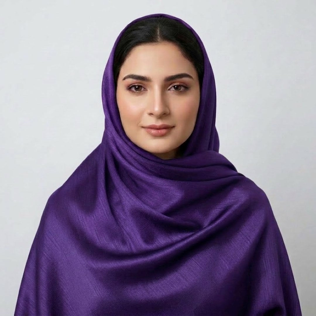 Crinkle Silk Hijab – Dark Brown
