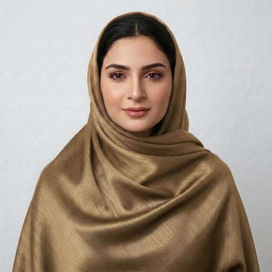 Crinkle Silk Hijab – Golden