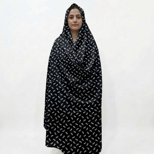 Irani Chadar – Black Ring Print Swiss Lawn