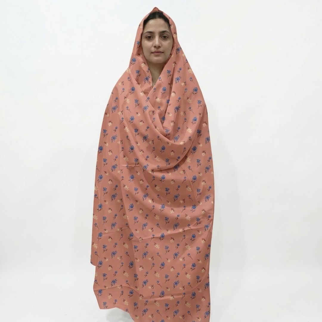 Irani Chadar – Brown Floral Print Swiss Lawn