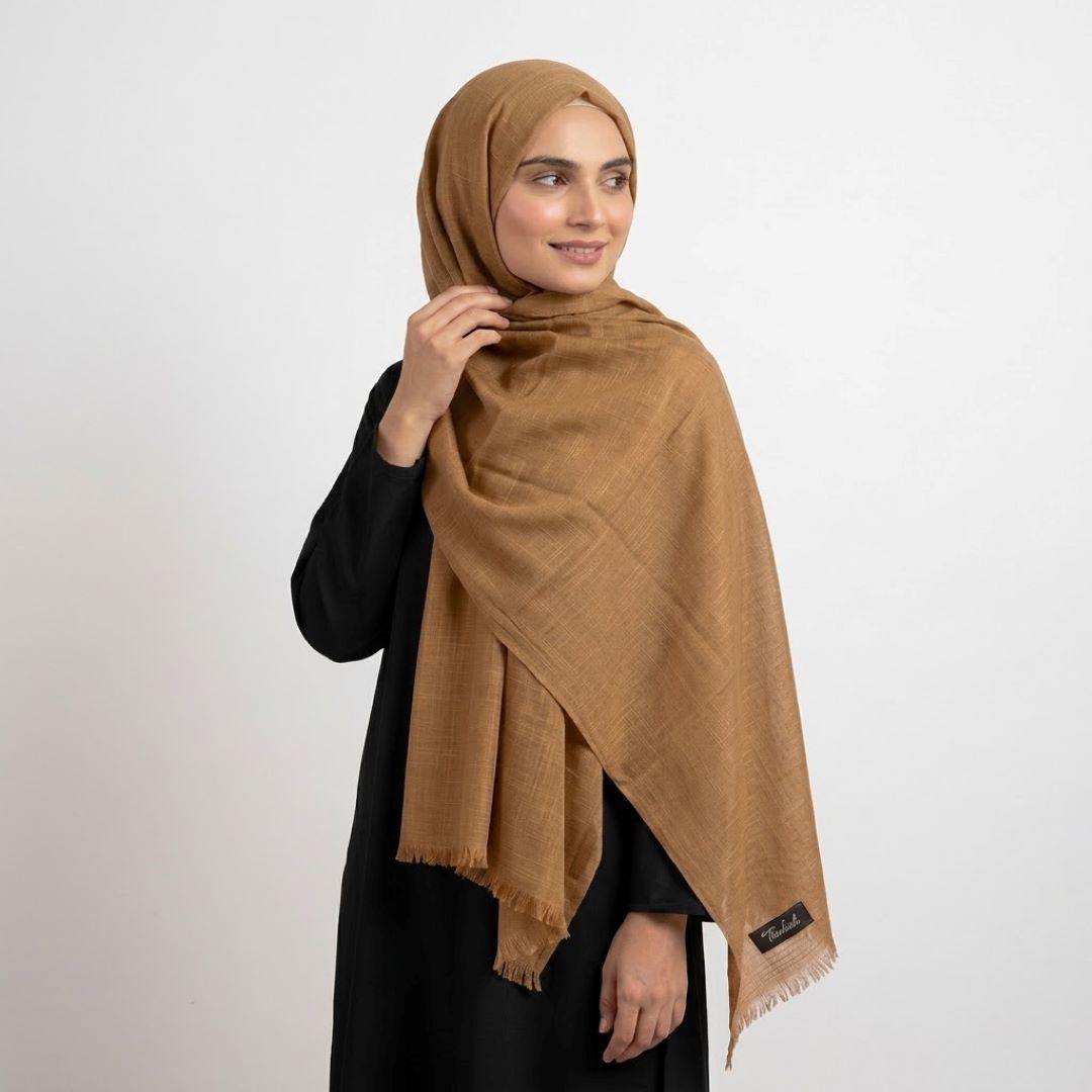 Turkish Lawn Hijab - Light Brown
