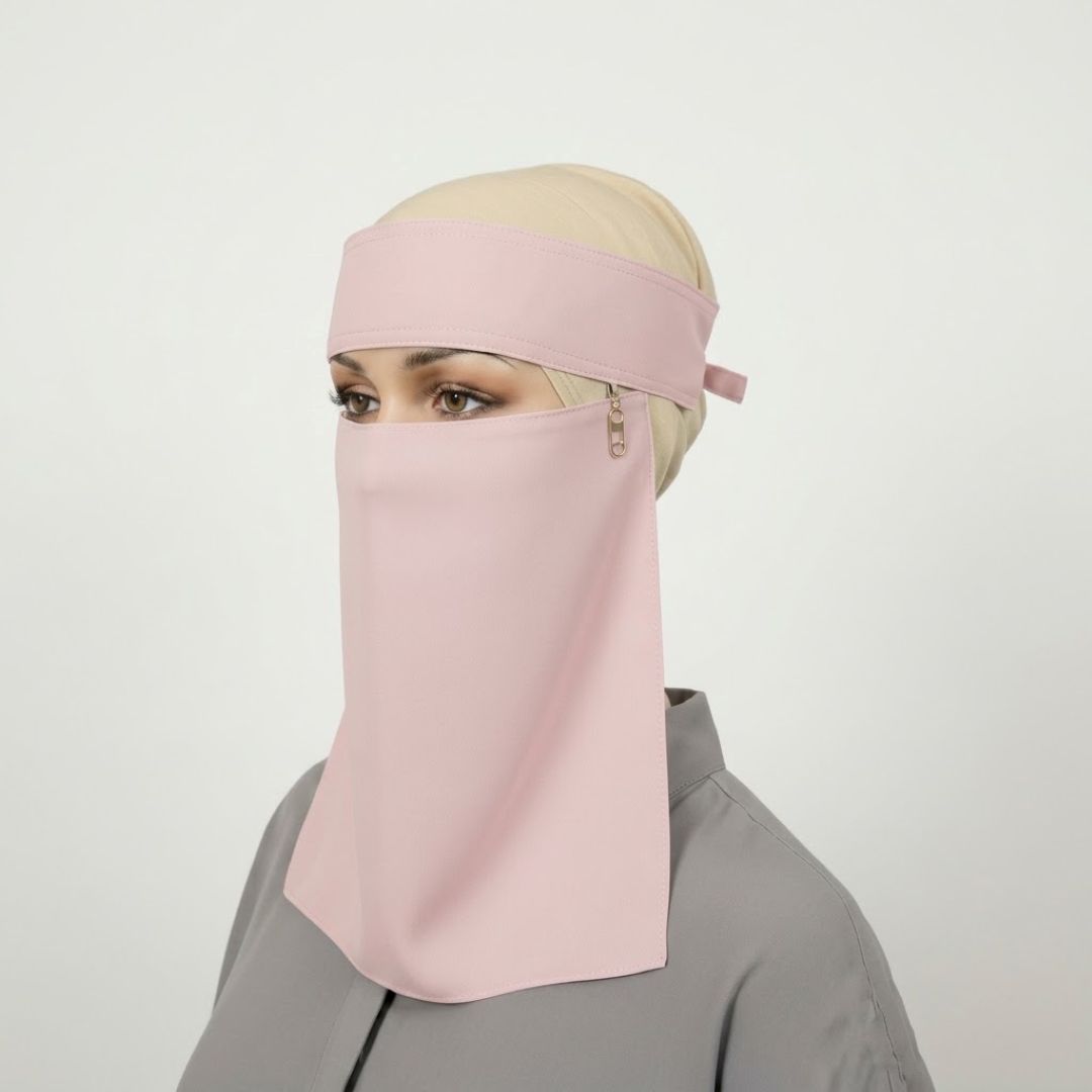 Saudi Naqab – Light Pink blush face veil