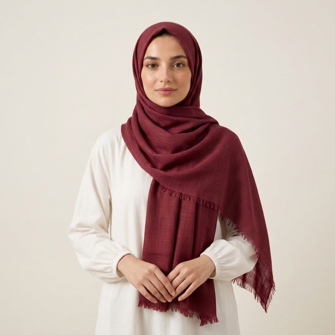 Turkish Lawn Hijab - Maroon