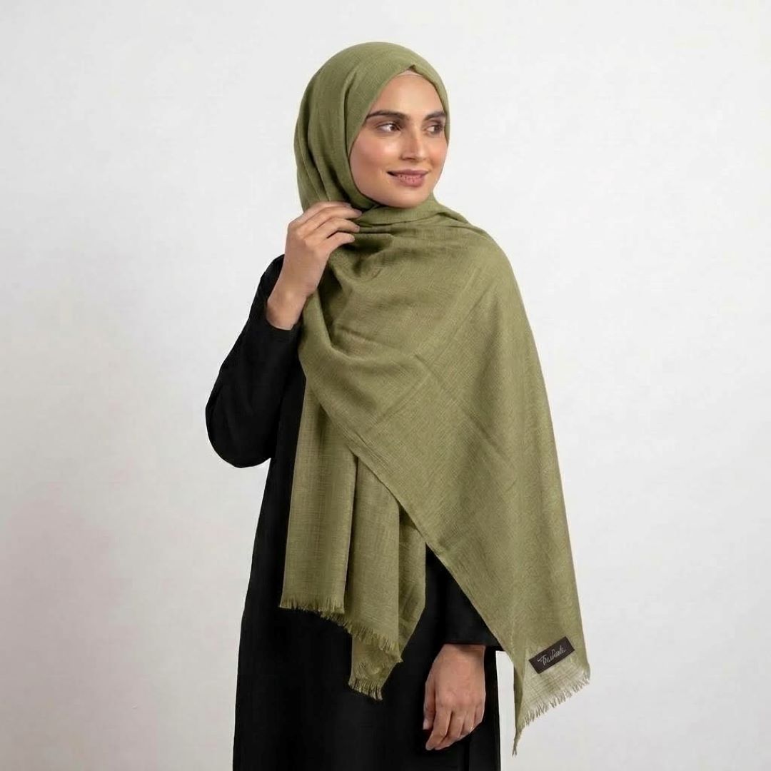 Turkish Lawn Hijab - Olive Green