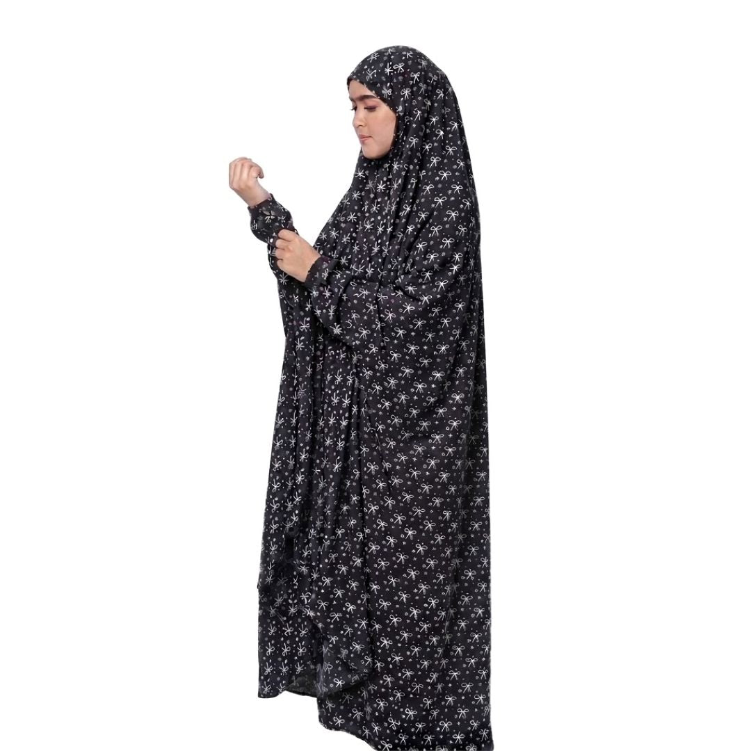 Namaz Chadar with naqab– Bow Print