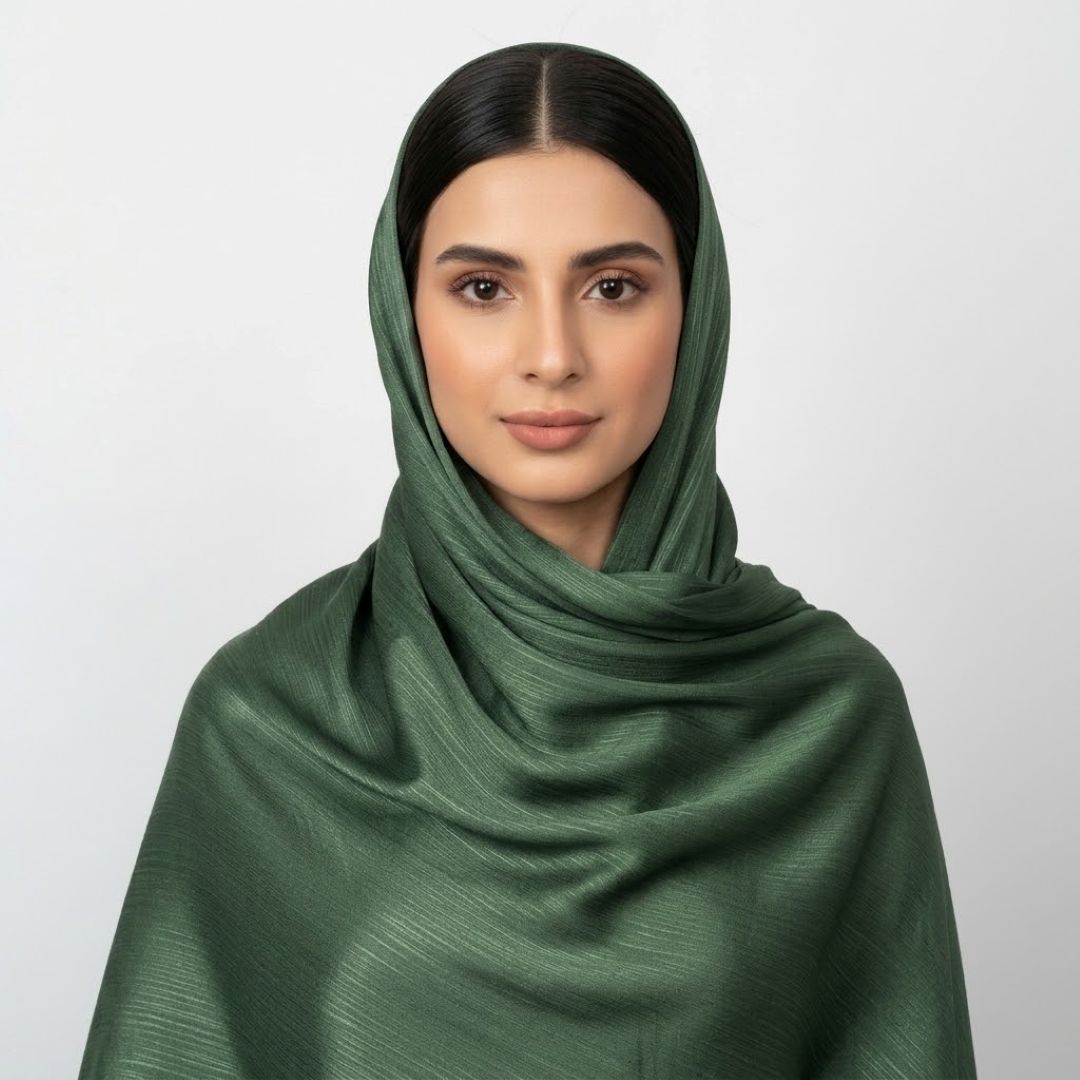 Crinkle Silk Hijab – Sea Green
