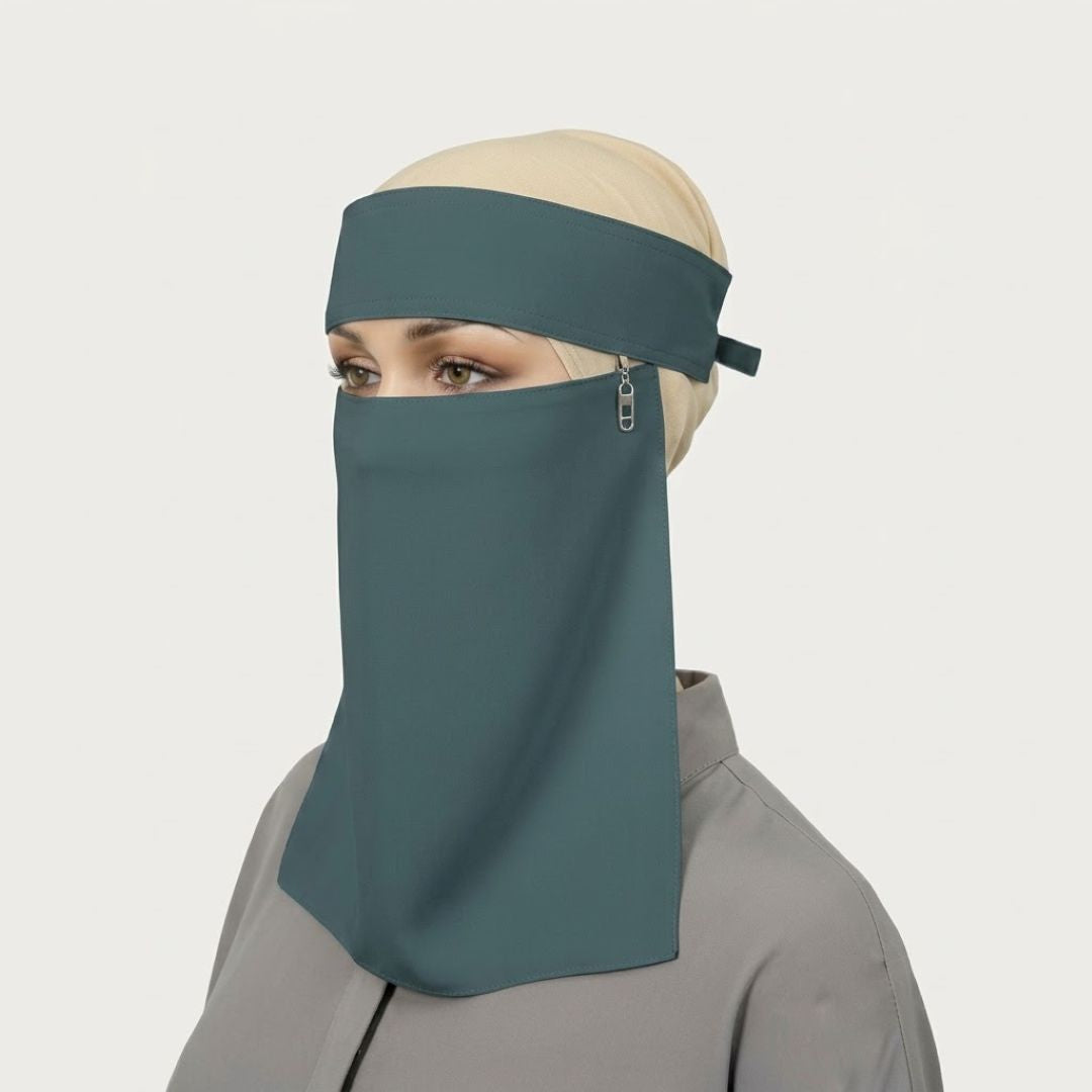 Saudi Naqab – Teal Green face veil