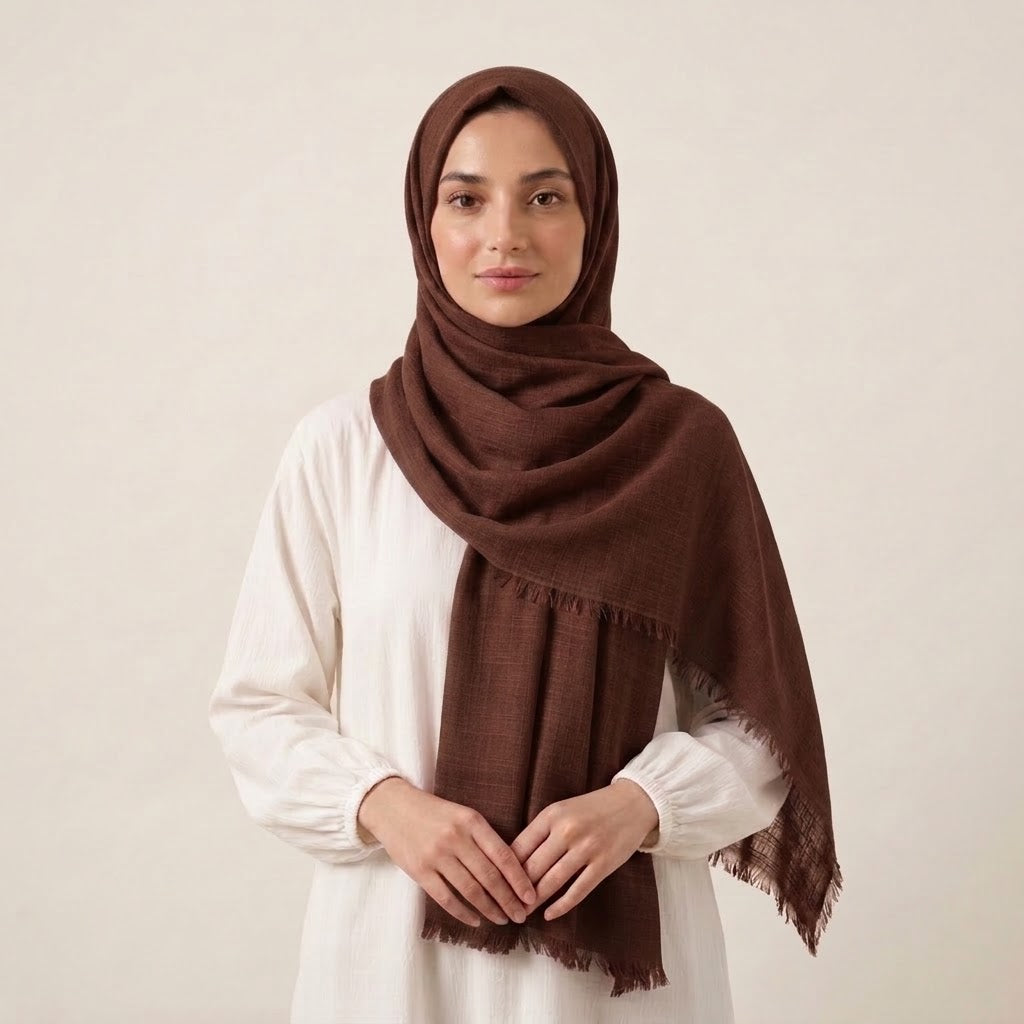 Turkish Lawn Hijab – Walnut Brown