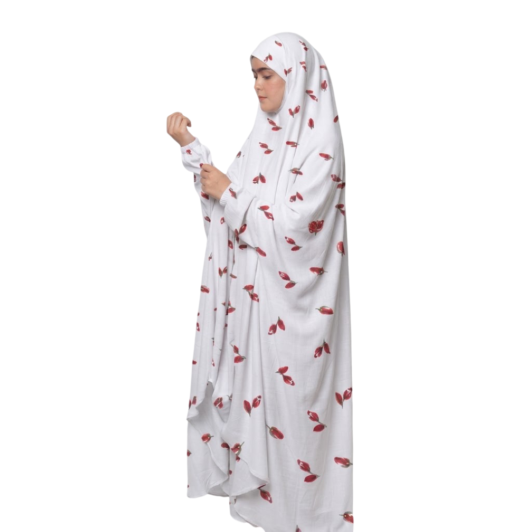 Namaz Chadar with naqab – white dragonfly